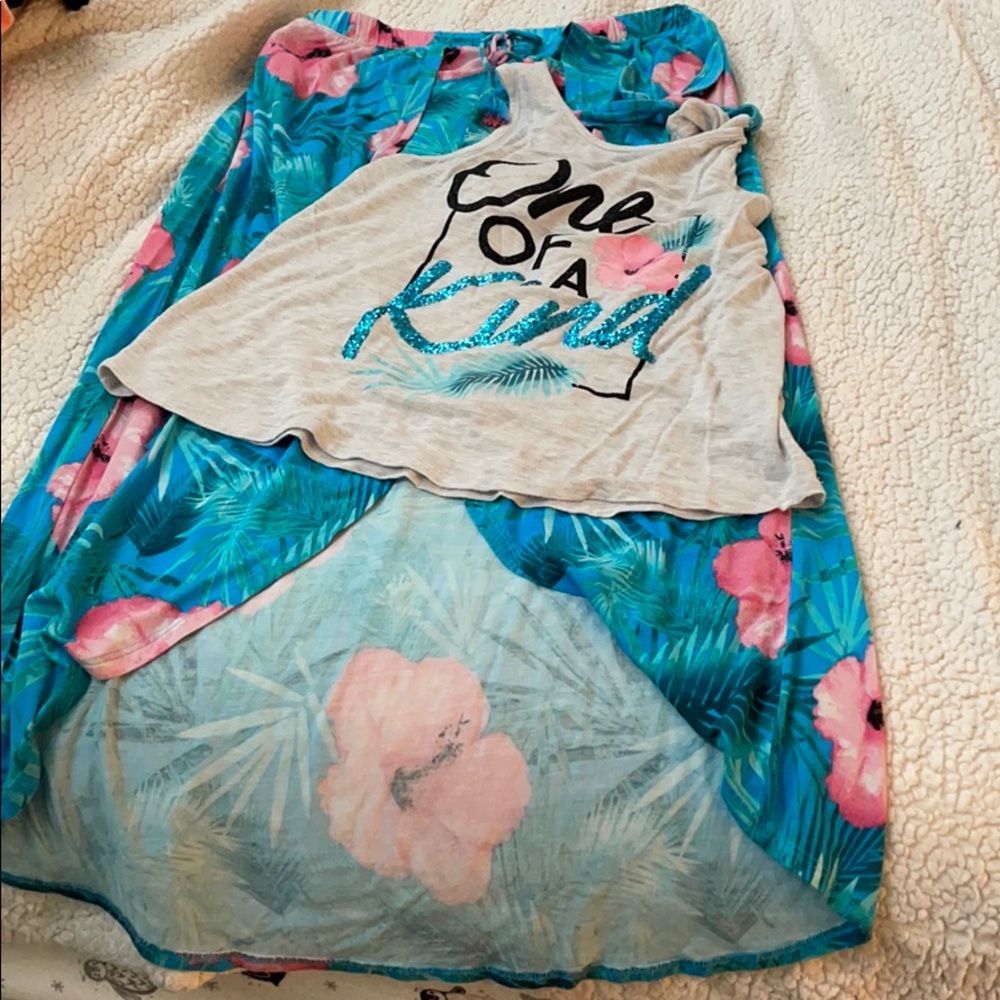 Justice Hawaiian Maxi Skirt & Tank Top